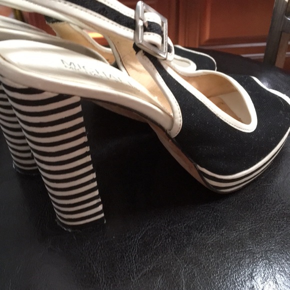 Michael Kors sofia sling canvas platform shoes. - Picture 3 of 5